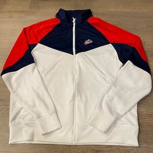 Nike Zip Track Jacket Red White Blue Color Block